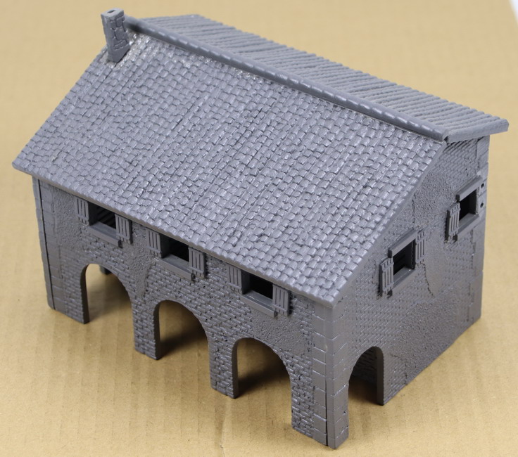 Modeling diorama house, country, bunker, 1/72, ref. 6075, Italeri, mounted