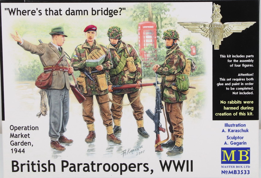 Modeling figures british paratrooper, WWII, ref. MB 3533, 1/35, Master Box