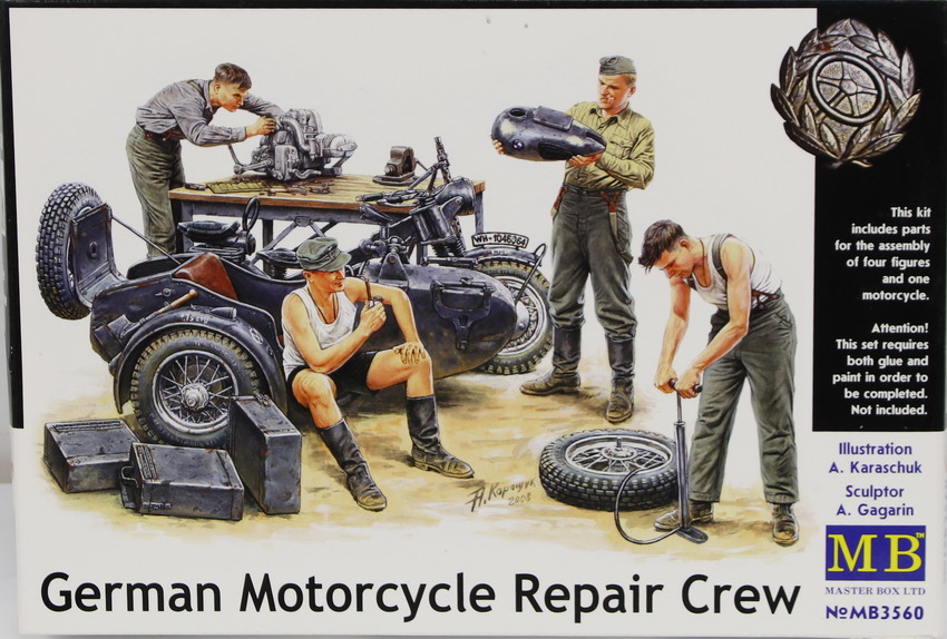 Modeling figures German motorcycle repair crew, ref. MB 3560, 1/35, Master Box
