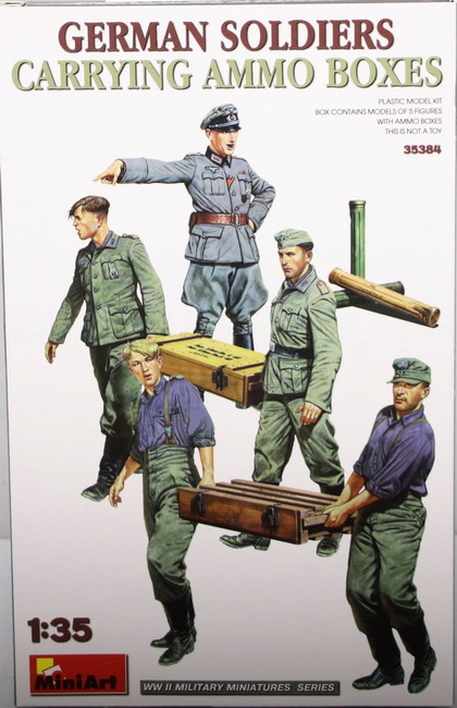 Modeling figures German carrying ammo boxes, ref. 35384, 1/35, Miniart