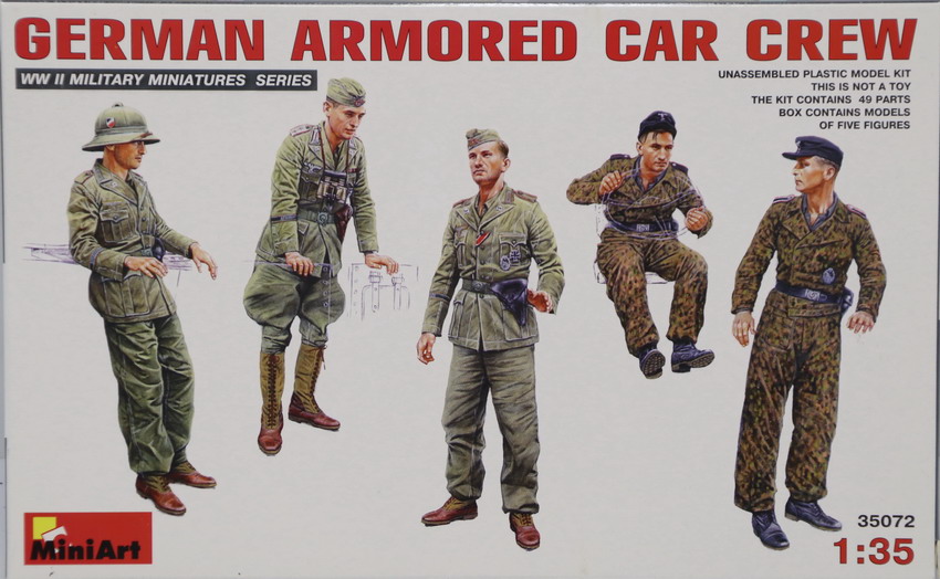Modeling figures German tank – car crew, Waffen SS DAK, ref. 35072, 1/35, Miniart