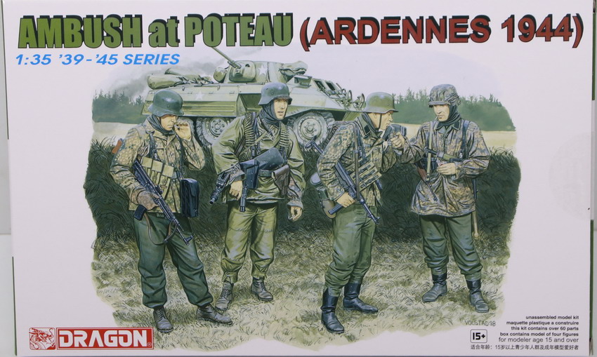 Modeling figures German Waffen SS Ambush at Poteau, Ardennes 1944, ref. 6091, 1/35, Dragón