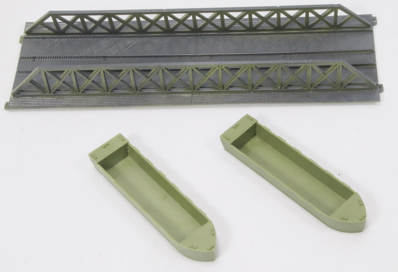 Modeling diorama pontoon bridge, ref. A03383, HO – 1/76 – 1/72, Airfix, mounted