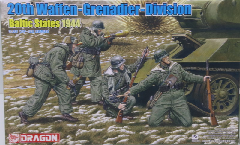 Modeling figures german Waffen SS, 20 Grenadier Div. Baltic States 1944, ref. 6477, 1/35, Dragón