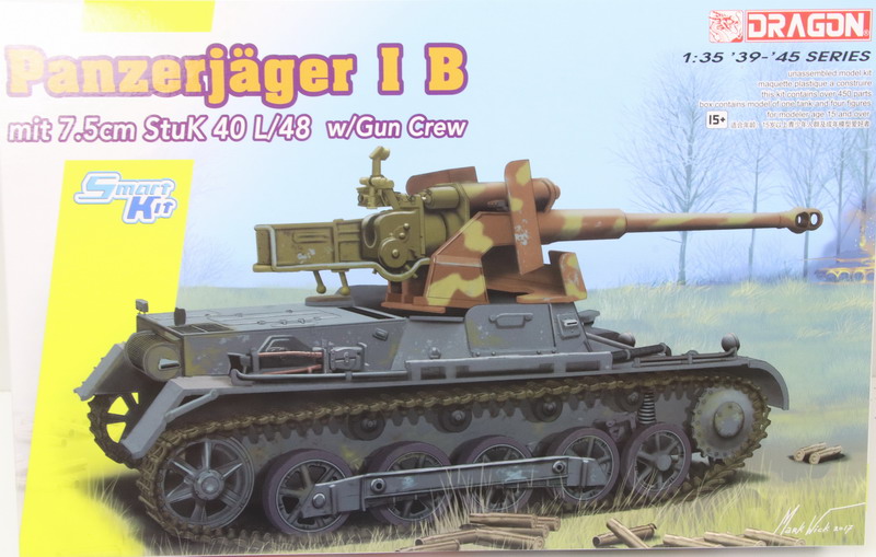 Modeling tank Destroyer Panzerjager I B & 7.5 Stuk 40 L/48 & 4 crew, ref. 6781, 1/35, Dragon