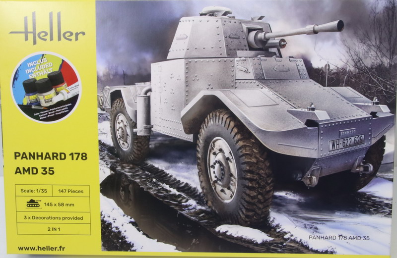 Modeling armored vehicle Panhard 178 AMD 35, glue + paints + brush, ref. 35325, 1/35, Heller