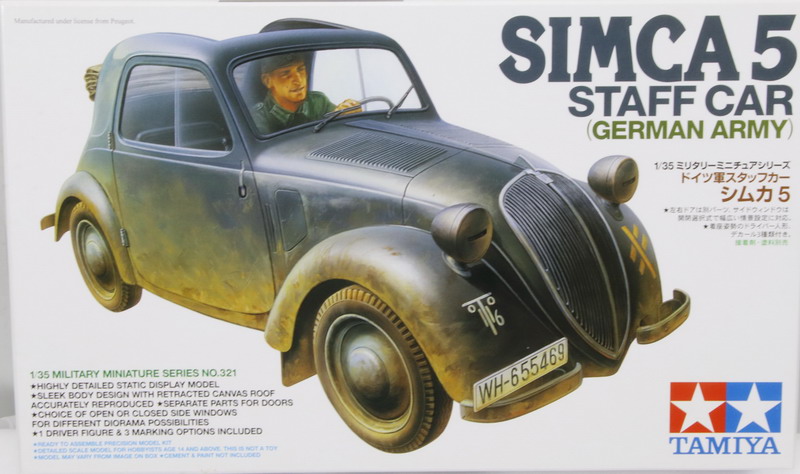Modeling car Simca 5 Staff Car, ref. 35321, 1/35, Tamiya