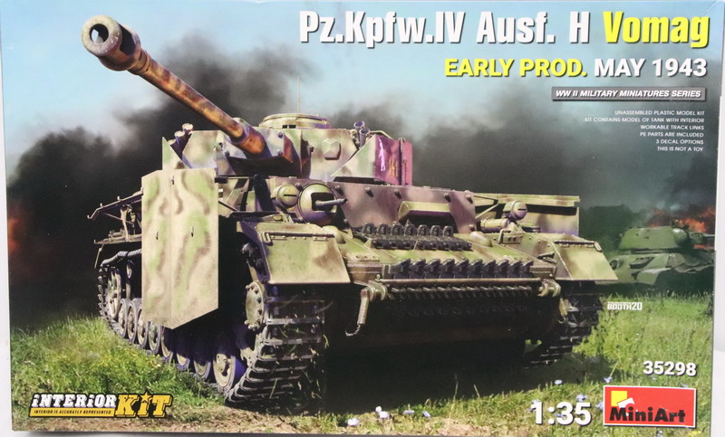 Modeling tank Panzer IV Ausf. H Vomag, early prod. May. 1943, ref. 35298, 1/35, Miniart
