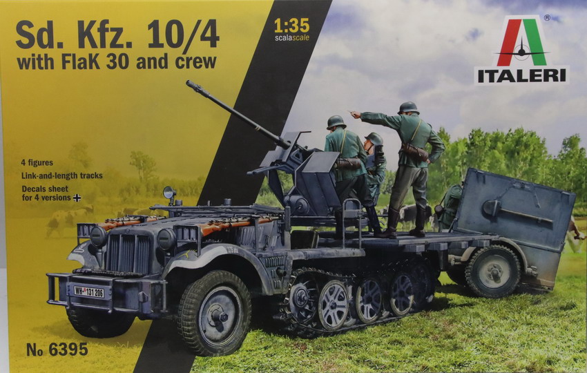 Modeling half-track Sdkfz 10/4 & Flak 30 & crew, ref. 6395, 1/35, Italeri