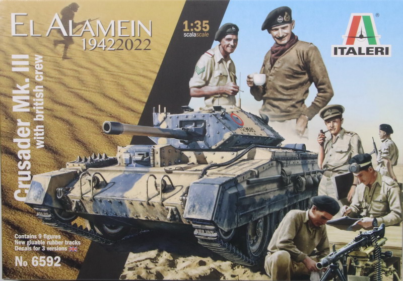 Modeling tank Crusader Mk. III & british crew, El Alamein 1942, ref. 6592, 1/35, Italeri