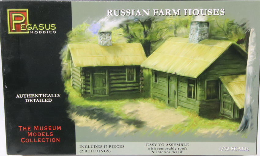 Modeling house Russian, farm, ref. 7702, 1/72, Pegasus Hobbies, 2 houses
