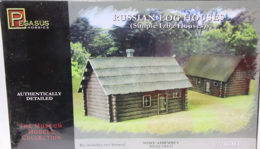 Modeling house Russian Log, Izba, ref. 7703, 1/72, Pegasus Hobbies, 2 houses