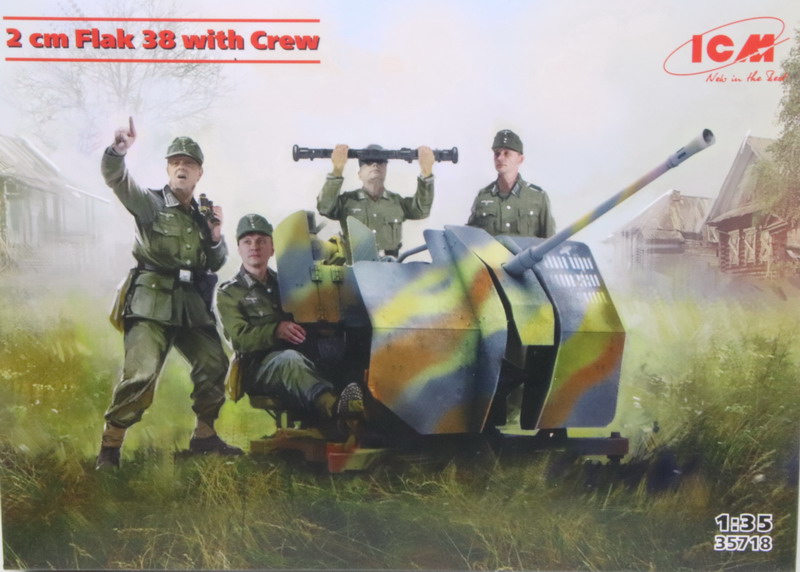 Modeling cannon Flak 38, 2 cm, with crew ref. 35718, 1/35, ICM