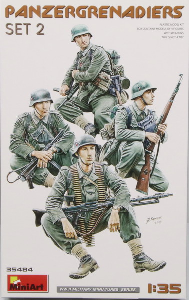 Modeling figures german, Panzergrenadiers, ref. 35484, 1/35. Miniart