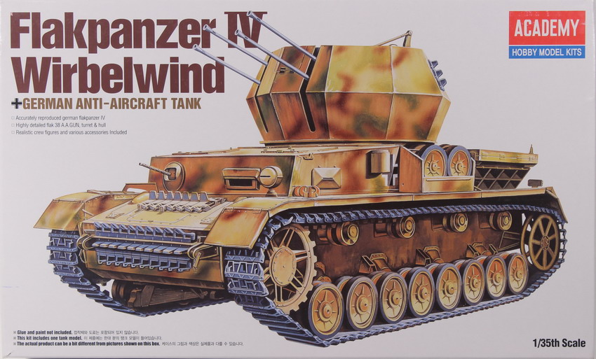 Modeling vehicle anti-aircraft Flakpanzer IV Wirbelwind, ref. 13236, 1/35, Academy