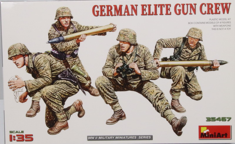 Modeling figures german, Waffen SS, gun crew, ref. 35467, 1/35. Miniart