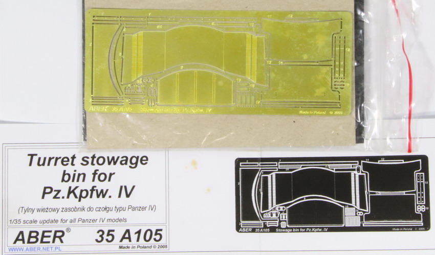 Modeling accesories photo-etched, Panzer IV, turret stowage, ref. 35 A105, 1/35, Aber