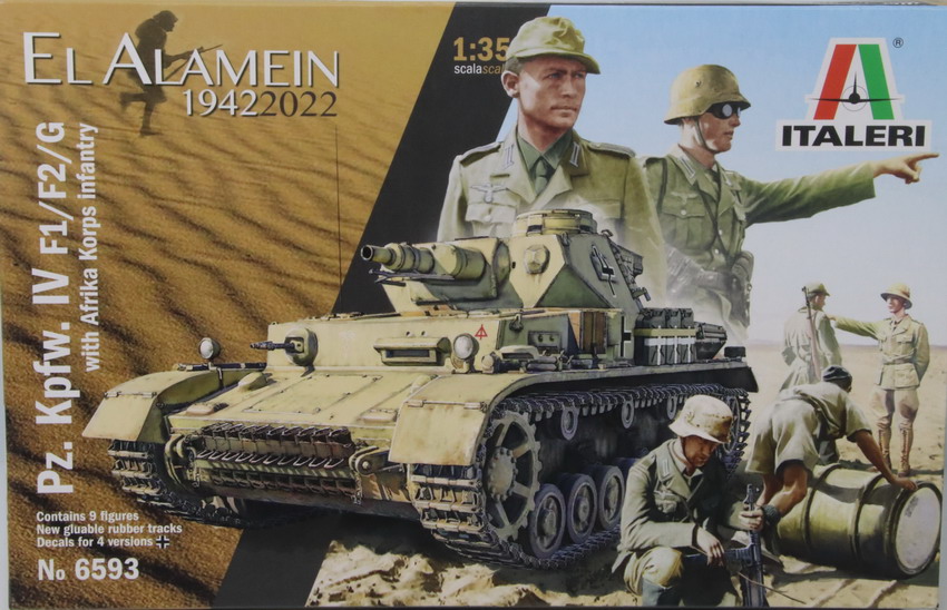 Modeling tank Panzer IV F1/F2/G with infantry Afrika Korps, El Alamein 1942, ref. 6593, 1/35, Italeri