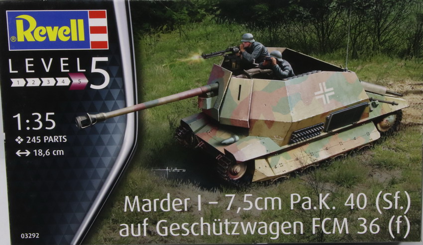 Modeling tank destroyer Marder I – Pak 40, Geschutzwagen FCM 36 (f), ref. 03292, 1/35, Revell