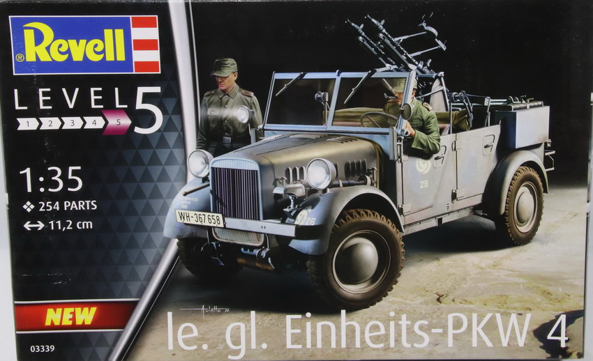 Modeling car le. Gl. Einheits-PKW 4 & Zwillingssockel 36, ref. 03339, 1/35, Revell