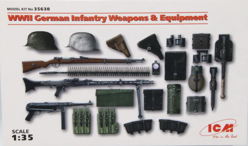 Modeling accesories German infantry Weapons & equipment WWII, ref. 35638, 1/35, ICM