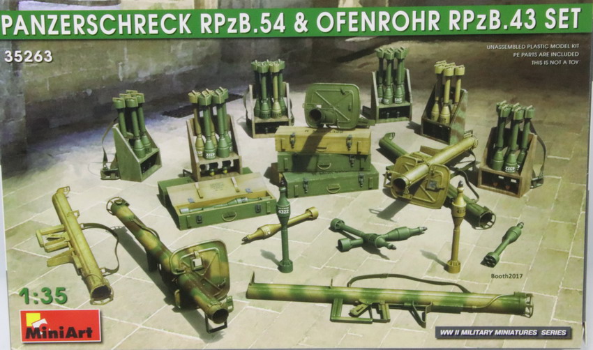 Modeling accesories Panzerschreck RPZB 54 & Ofenrohr RPZB 54, ref. 35263, 1/35, Miniart