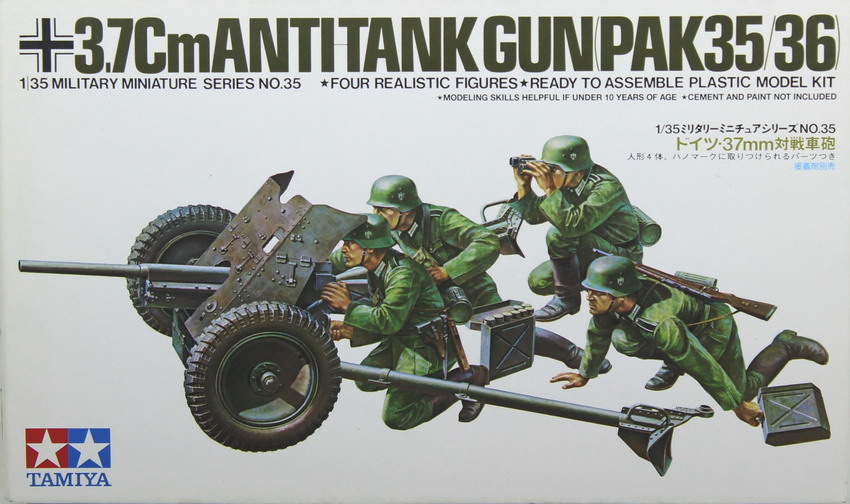 Modeling cannon Pak 35/36, 3.7 cm, antitank gun, ref. 35035, 1/35, Tamiya