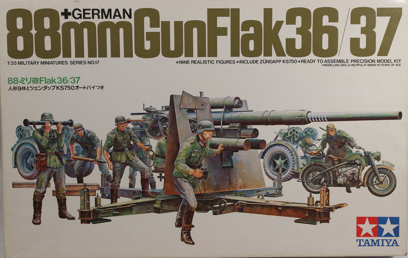 Modeling cannon 88 mm gun Flak 36/37, ref. 35017, 1/35, Tamiya