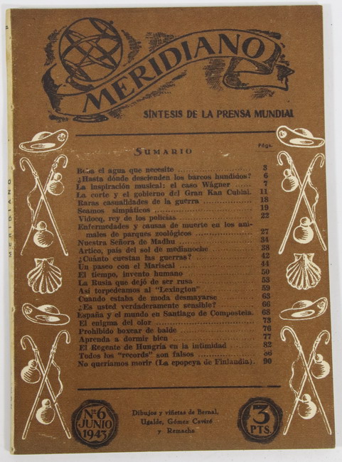 Revista Meridiano. Síntesis de la Prensa Mundial. Junio 1943