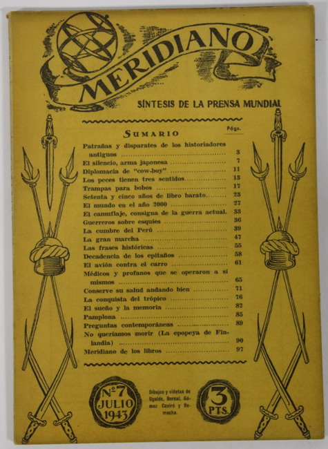 Revista Meridiano. Síntesis de la Prensa Mundial. Julio 1943