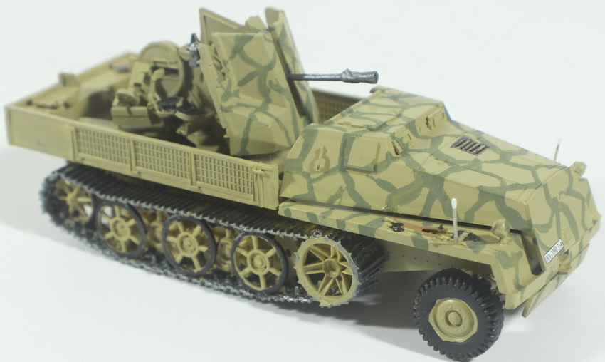 Modeling half track Schwerer Wehrmachtschlepper, SWS & Flak 43, 37 mm, assembled and painted, 1/72, box 5