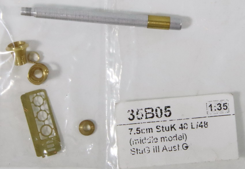 Modeling accesories cannon Stug 40 L/48, ref. 35B05, 1/35
