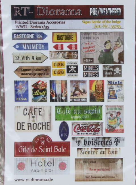 Modeling accesorios dioramas German Signs Battle of the Bulge, ref. 35753, 1/35, RT-Diorama