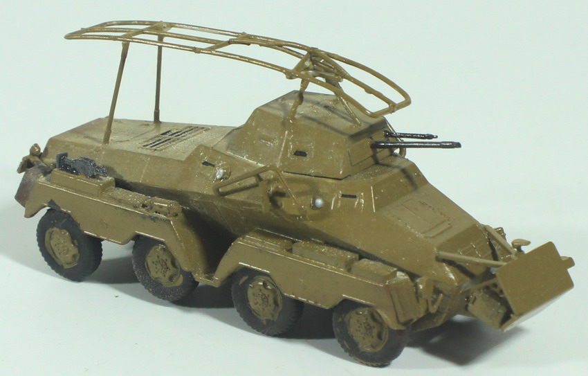 Modeling vehicle Sdkfz 232, 8 rad, Schwerer Panzerspahwagen, assembled and painted, 1/72, box 12