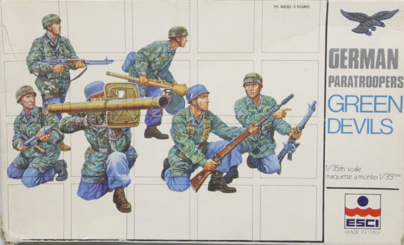 Modeling figures german paratroopers – Green Devils, 1/35, ref. 5004, ESCI