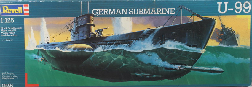 Modeling ship submarine U-boat type VIIB, U-99, ref. 05054, 1/125, Revell