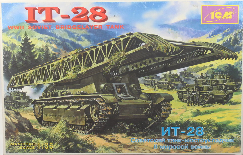 Modeling tank soviet bridgelayer tank IT-28, ref. 35081, 1/35, ICM