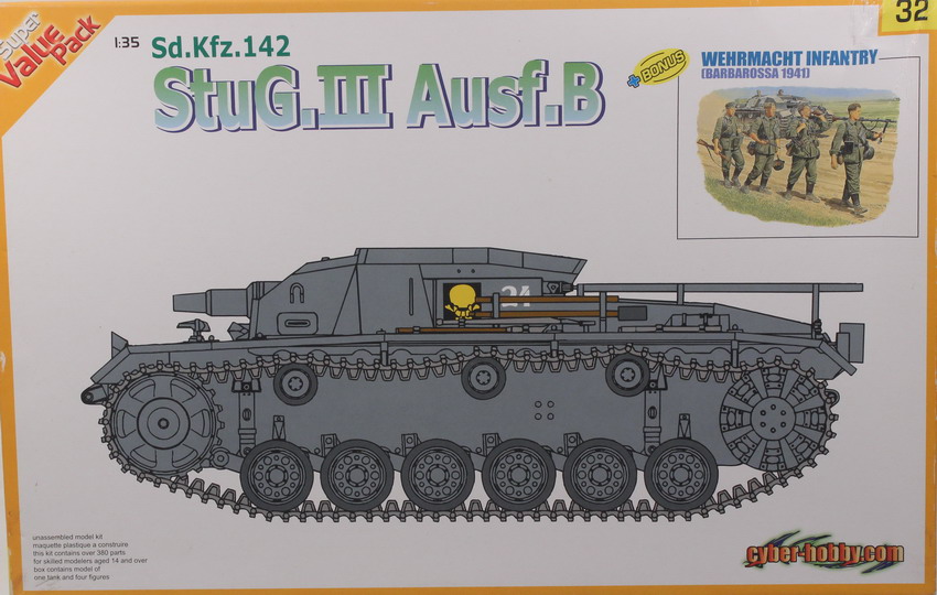 Modeling assault gun Sturmgeschütz III – Stug. III, Ausf. B & infantry, ref. 9132, 1/35, Dragon