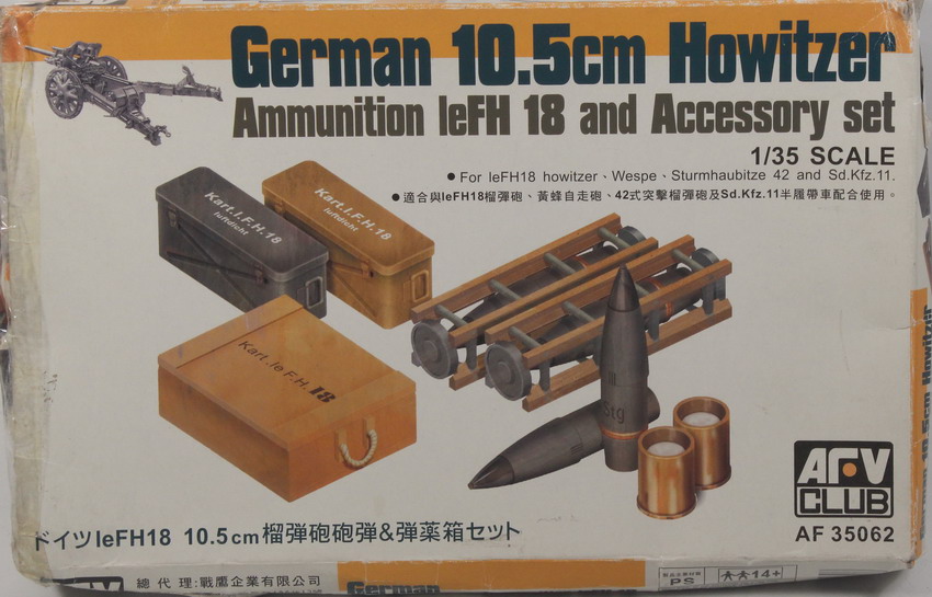 Modeling German 10.5 cm Howitzer ammunition leFR18, ref. 35062, 1/35, AFV