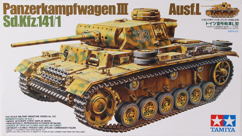 Modeling tank Panzer III, Ausf. L, Sd.kfz 141/1, ref. 35215, 1/35, Tamiya