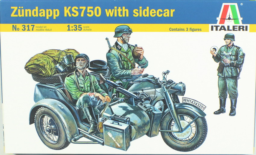 Modeling motorcycle Zundapp KS 750 with sidecar, ref. 317, 1/35, Italeri