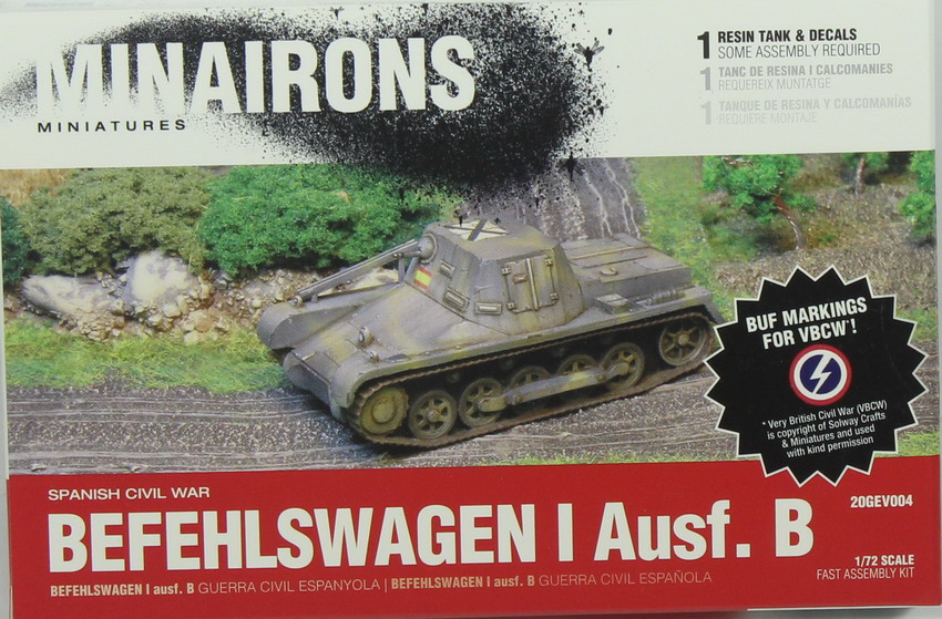 Modeling tank Panzer I Auf. B, Befehlswagen, ref. 20GEV004, 1/72, Minairons
