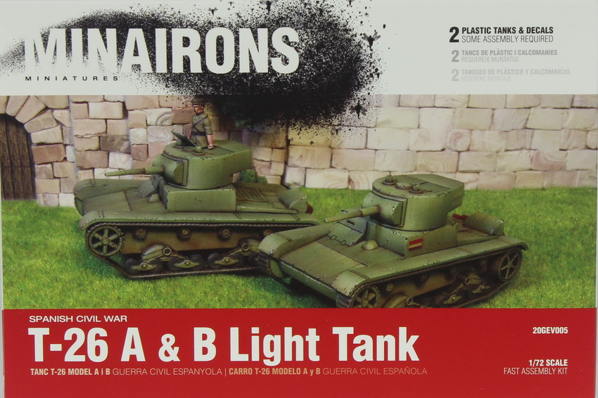 Modeling tank T-26 A & B, ref. 20GEV005, 1/72, Minairons