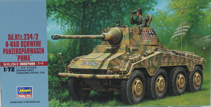 Modeling vehicle Sdkfz 234/2 Panzerspahwagen Puma, ref. 31152 – MT 52, 1/72, Hasegawa