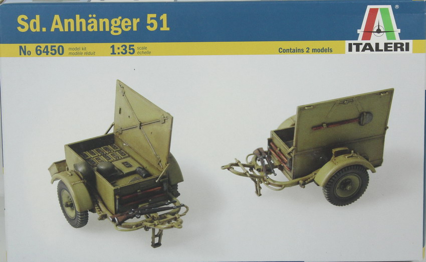 Modeling accesories tráiler remolque Sd. Anhanger 51, ref. 6450, 1/35, Italeri