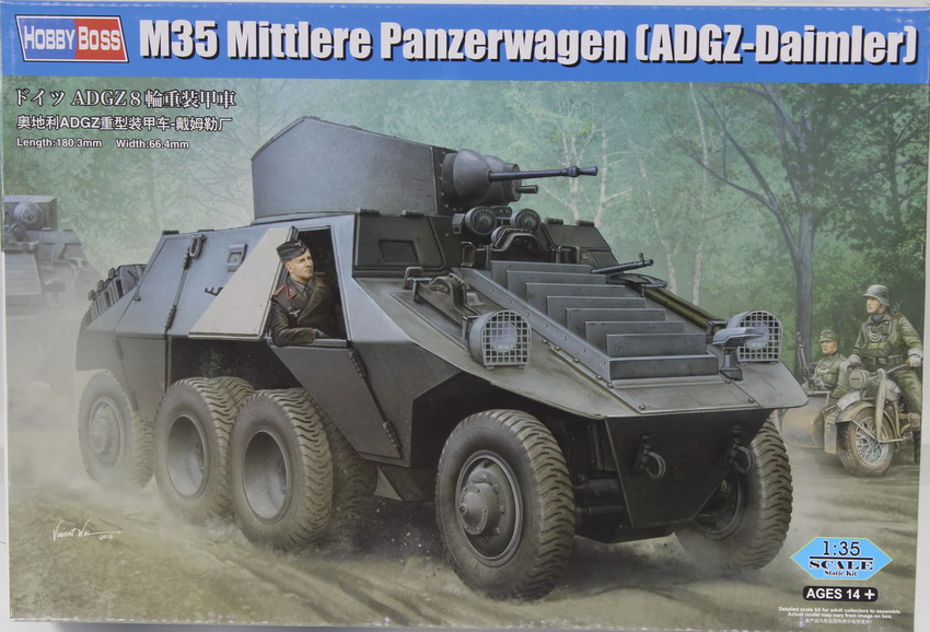 Modeling armored vehicle M35 Panzerwagen ADGZ – Daimler, ref. 83889, 1/35, Hobby Boss