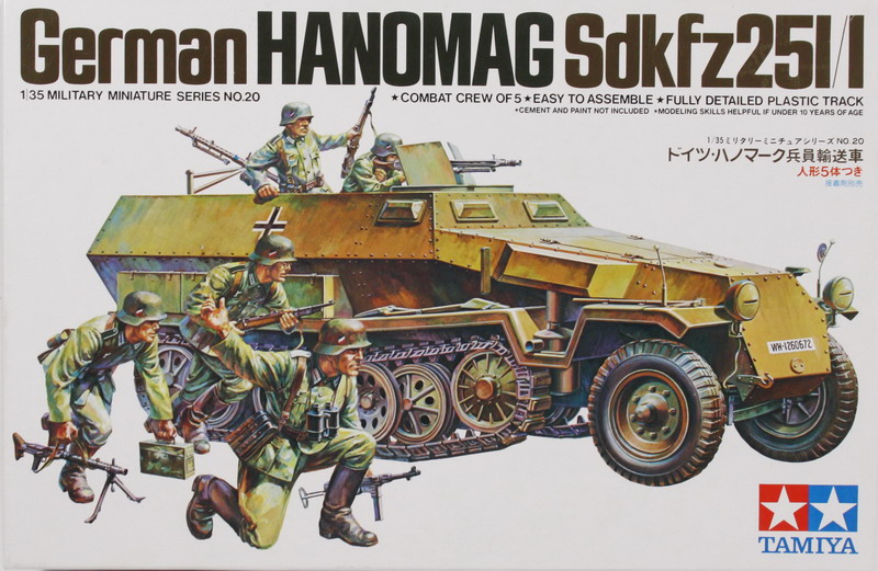 Modeling half-track Sdkfz 251/1, ref. 35020, 1/35, Tamiya
