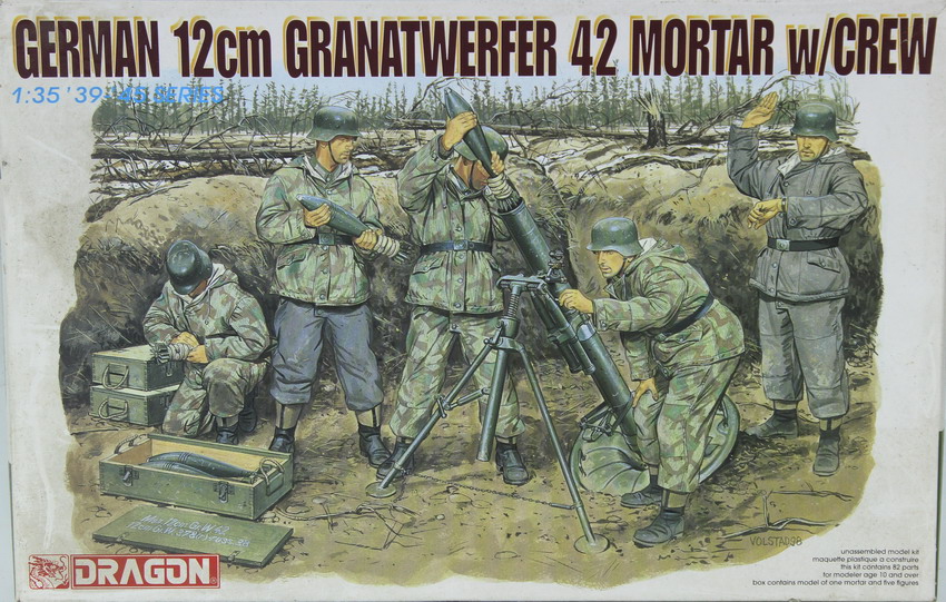 Modeling figures German infantry & mortar Granatwerfer 42, 12 cm, ref. 6090, 1/35, Dragón