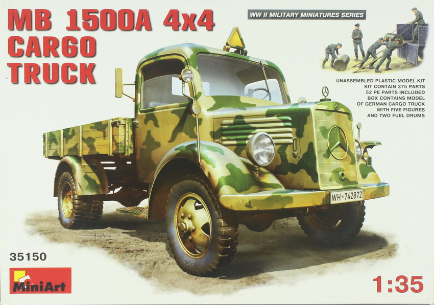 Modeling truck Mercedes L 1500 A, 1,5 T, 4x4, ref. 35150, 1/35, Miniart