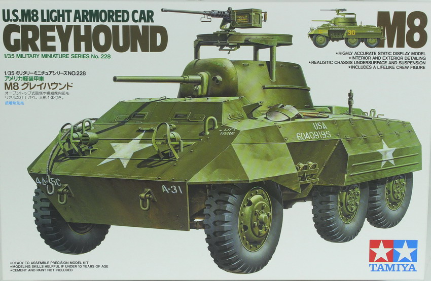 Modeling armored car M8, Greyhound, ref. 35228, 1/35, Tamiya
